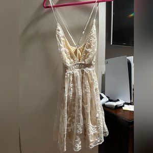 Brand new CUPSHE dress ivory color underneath and mesh white on top.